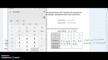 Algebra 1A Lesson 10.2 Fitting a Linear Model to Data (Explain 1 #1)