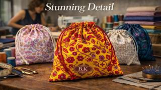 10-Minute Drawstring Pouch (Beginner Friendly!)