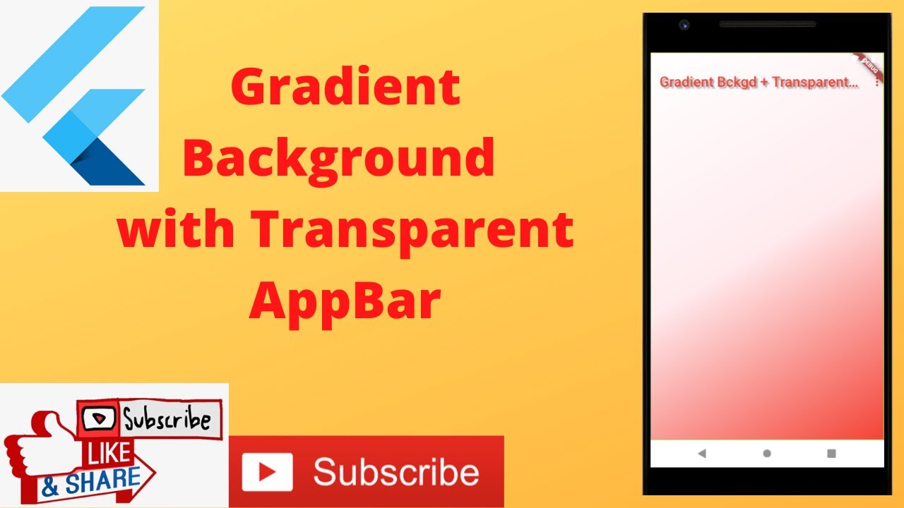 Gradient BackGround with Transparent AppBar - FLUTTER - YouTube