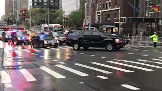 NYPD & U.S. SECRET SERVICE UNITS ESCORTING DIPLOMATS IN MIDTOWN AREA OF MANHATTAN IN NEW YORK CITY.