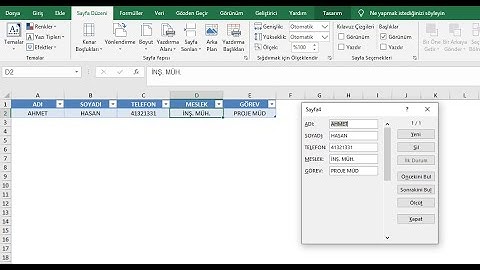 EXCELDE KOD YAZMADAN FORM KULLANMA(VBA