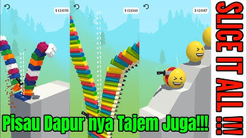 Slice It All Gameplay, All Levels 61, Android, ios, Waltrough, Kitchen Knife Very Sharp