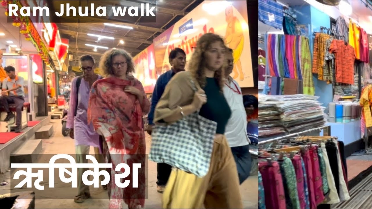 Walking Towards Ram Jhula, Rishikesh 🇮🇳 | Ram Jhua Walk | Yoga Capital Rishikesh | Rishikesh Vlog 