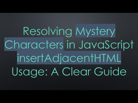 Resolving Mystery Characters