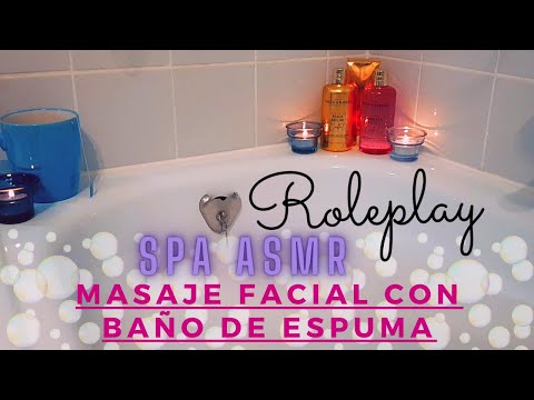 SPA ASMR en Español | Roleplay MASAJE FACIAL con BAÑO DE ESPUMA 🤗🛀