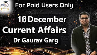 16 December Current Affairs 2019 in English by Dr Gaurav Garg