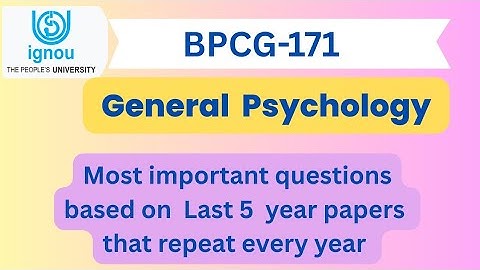 BPCG-171 important questions on previous year question paper 2025 #ignou #ignouexam #psychology 