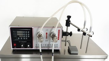 double head magnetic pump liquid filling machine glass plastic bottles serum lotion shampoo fillers