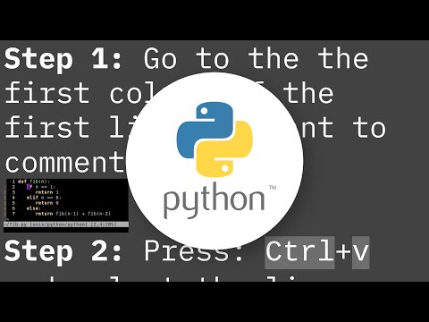 How to comment out a block of Python code in Vim