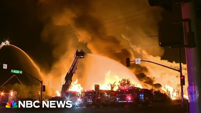 Firefighters Battle Massive Fire That Erupted At California Recycling Plant