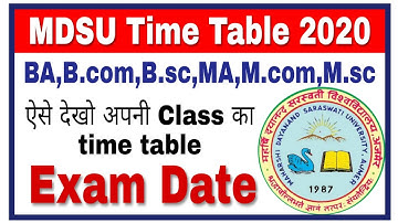 Mdsu time table 2020|mdsu exam date 2020|BA,B.com,B.sc,M.sc,M.com,MA Time Table