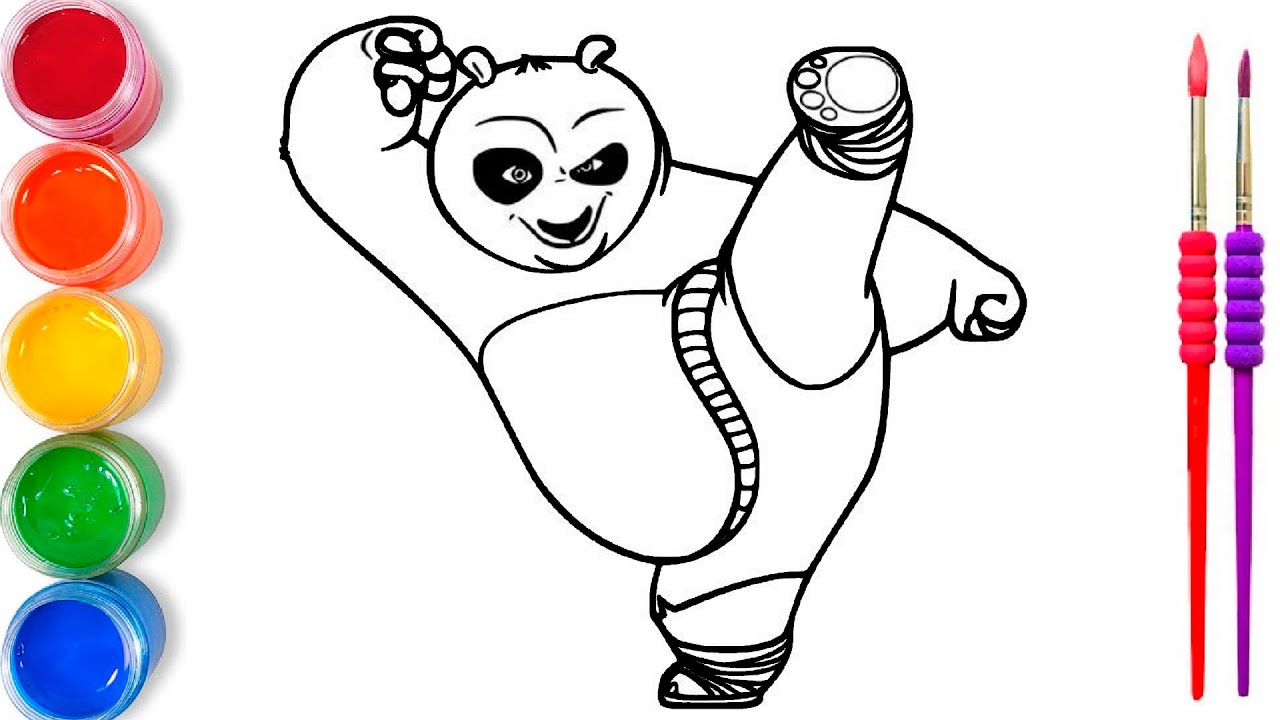 Panda Rasm How to draw KungFu Panda for kids/Bolalar uchun KungFu Panda rasm ...