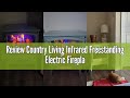 Review Country Living Infrared Freestanding Electric Fireplace Stove Heater in Deep Red | Provides S