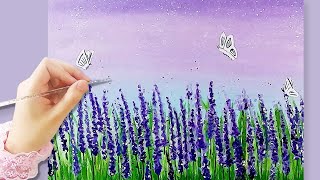 painting lavender acrylic tutorial garden simple easy beginners tutorials