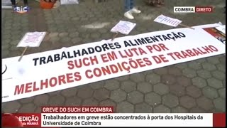 Greve Nacional no SUCH: Trabalhadores fazem concentração de protesto em Coimbra