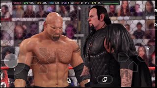 The undertaker vs goldberg Wwe 2k22 on galaxy s25 8elite 4.47ghz 😘😘#gamehub #wwe2k22 #undertaker