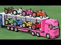 TRANSPORT with Colors - Jd Tractors On Trailer TO TRUCKS   | Farming Simulator 22