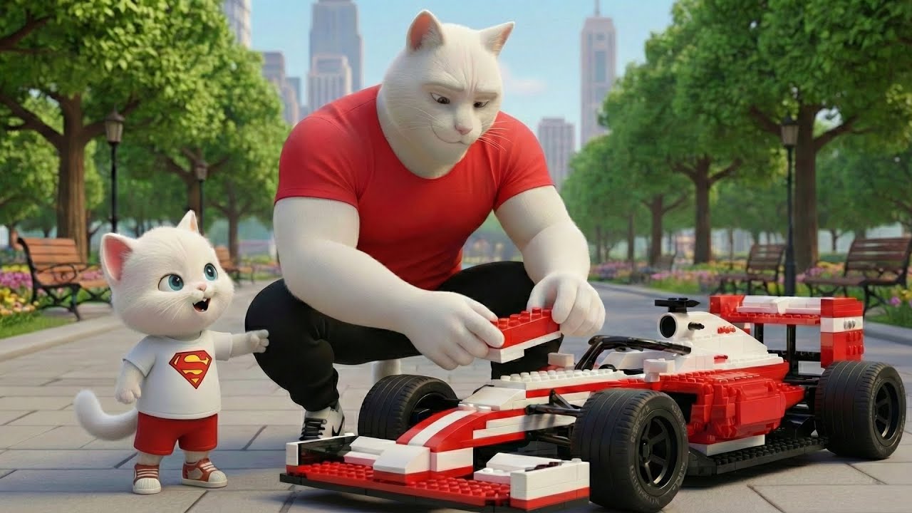Kitten Was Teased for a LEGO F1… Then Daddy Cat Built a REAL F1 Robot! | Ai Cat Story