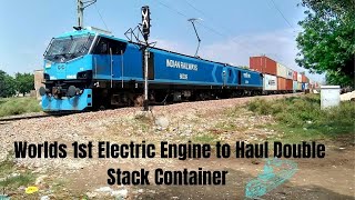 Famous World's first Electric hauled Double Stack container freight train |Indian RailwaysII Amazing Trains Profile