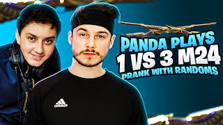 @Panda. PLAYING 1 VS 3 M24 | PRANK WITH RANDOMS | 6FINGERS CLAW 90 FPS IPAD PRO HANDCAM