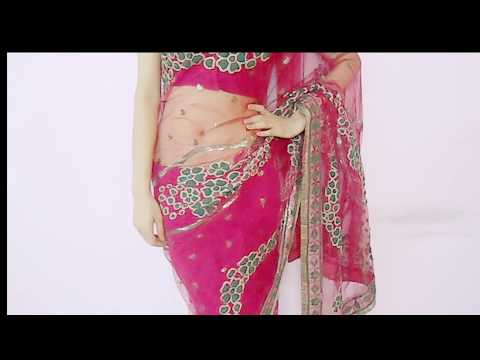 How To Drape Net Saree - How To Wear Party Saree / Sari Wraping