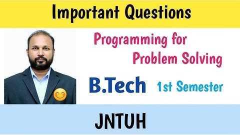 Programming for Problem Solving | Important Questions 2024 | B.Tech 1st Semester | JNTUH