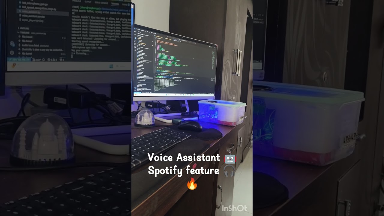 Built my own voice assistant 🤖Now it controls Spotify hands-free 🎶🔥 