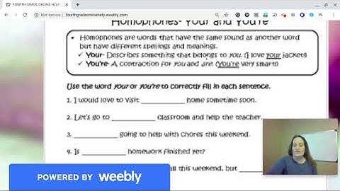 Distance Learning Week 4: Grammar Page: Your or You