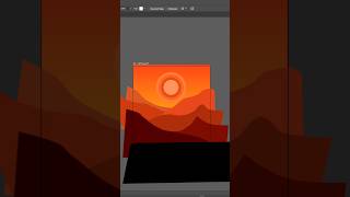 Can You Imagine This Sunset Landscape  🌅🔥 | Illustrator #shorts #youtubeshorts