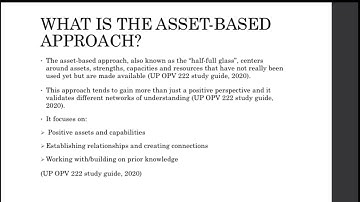 The Asset-based Approach