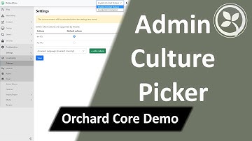 Admin Culture Picker - Orchard Core Demo