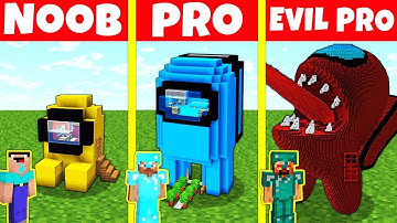 Minecraft NOOB vs PRO vs HACKER: AMONG US HOUSE BUILD CHALLENGE in Minecraft / Animation #minecraft