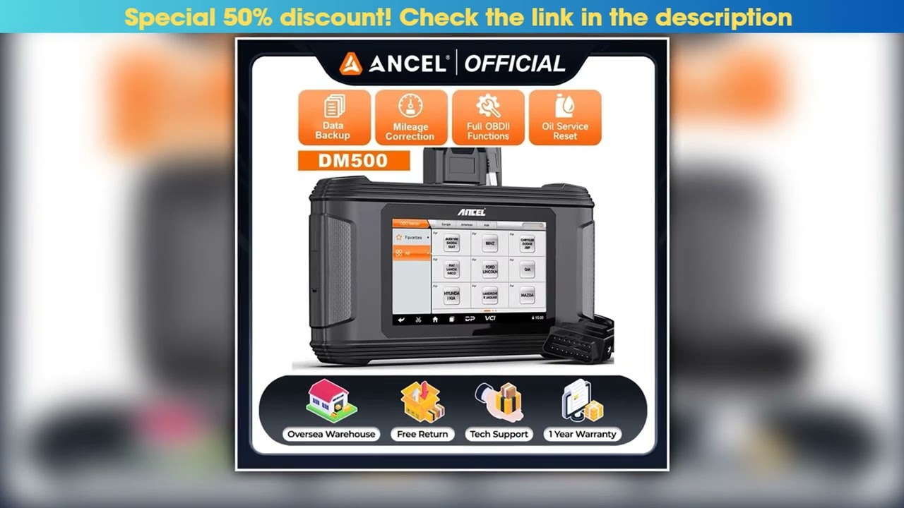 ANCEL DM500 Car Cluster Correction Oil Reset Code Reader OBD2 Scanner Read Write EEPROM Instrument