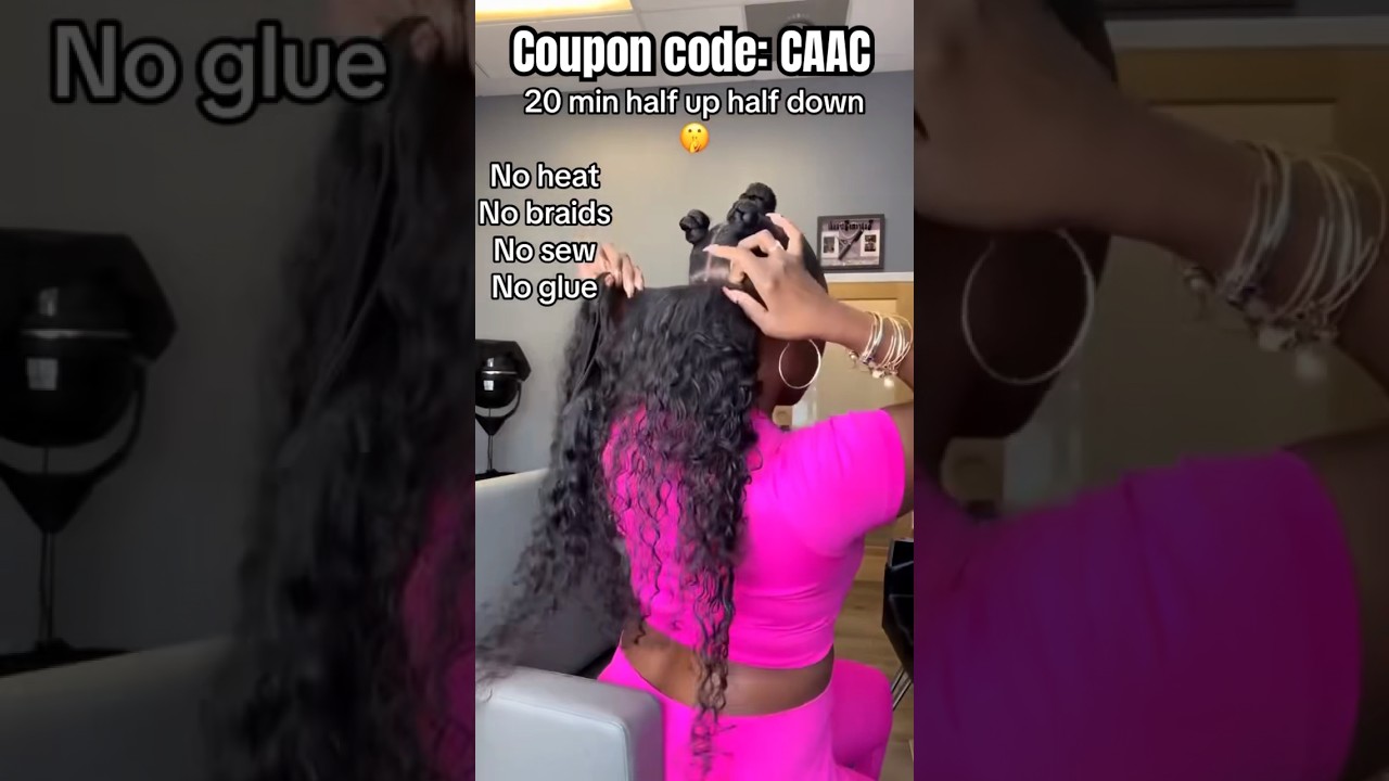 How To Achieve Half Up Half Down Hairstyle In 20 Minutes?🤔No Glue No Sew In Ft.