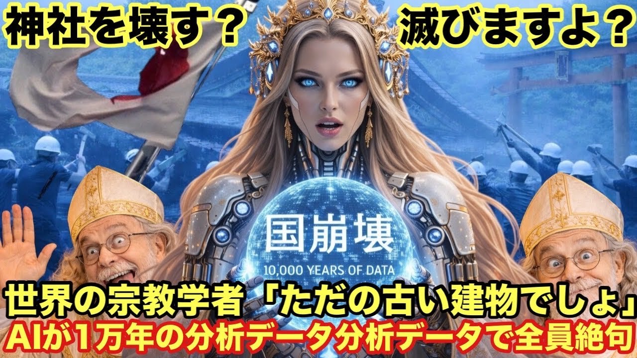 【海外の反応】AI「警告します。日本の神社を壊した国は全て滅びています」世界の宗教学者が鼻で笑う→AIが1万年の分析データを提示し全員が言葉を失った