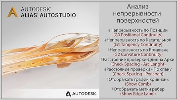 Autodesk Alias Анализ непрерывности поверхностей (Evaluate Surface Continuity)(RUS)