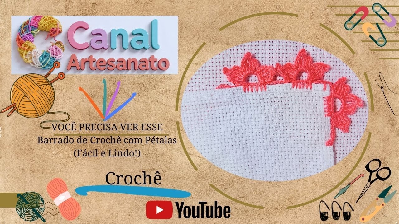 VOCÊ PRECISA VER ESSE Barrado de Crochê com Pétalas  (Fácil e Lindo!)