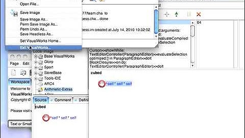 Tutorial: VisualWorks Basic Introduction - Save and Restart an Image
