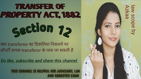 Sec 12 of TPA, 1882//Condition making interest determinable on insolvency