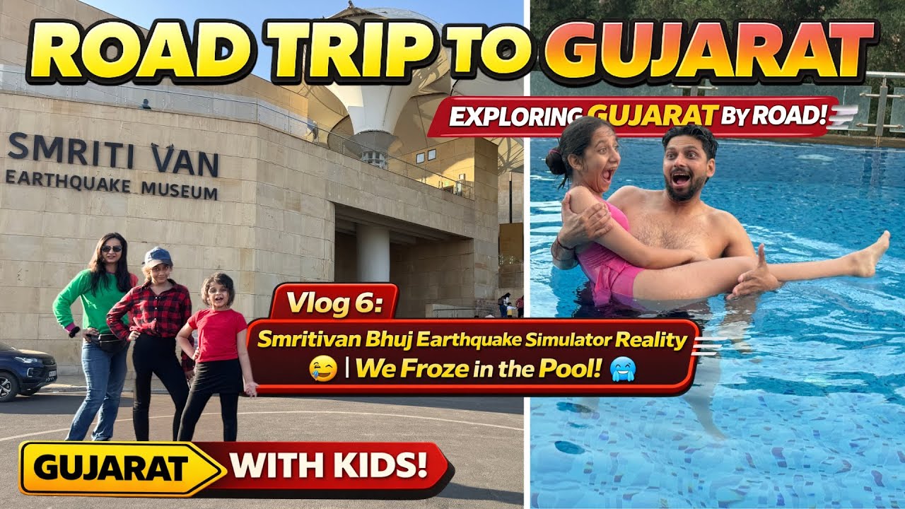 Smritivan Bhuj Earthquake Simulator Reality 😢 | We Froze in the Pool! 🥶 | Gujarat Road Trip Ep 6