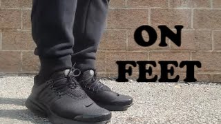 NIKE AIR PRESTO BLACK ON FEET - YouTube