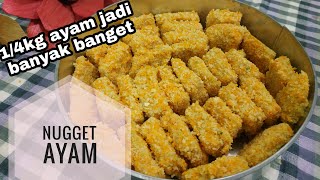 Resep & cara membuat nugget ayam homemade || 1/4 kg ayam jadi banyak banget