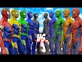 TEAM SPIDER-MAN ZOMBIE COLOR VS TEAM SPIDER-MAN COLOR - SPIDER-MAN BATTLE - EPIC SUPERHEROES WAR