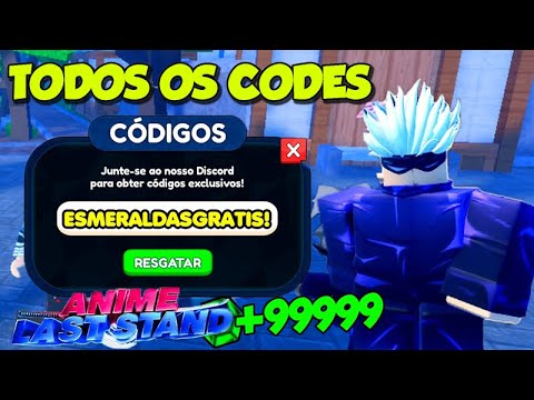 NOVOS CODIGOS + TODOS OS CODIGOS NO ANIME LAST STAND - ROBLOX GEMAS E ...
