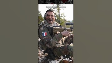 French Soldier Shoots Sniper Rifle During Training