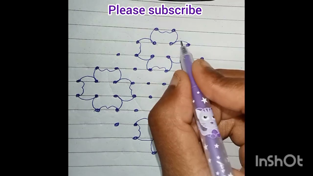 10*2 dots easy rangoli design 