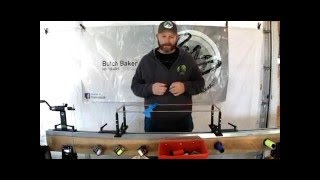 Serving end loops on 4 post jig  Baker Archery products BAP