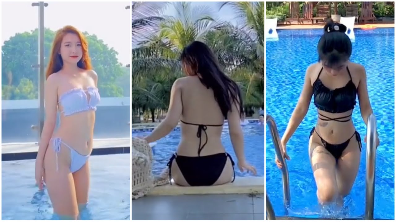 Ra Tắm Ngắm Em Gái Mặc bikini 👙😍😁Nóng Lắm Đi Tắm Đê.Tik Tok- chung ldol official