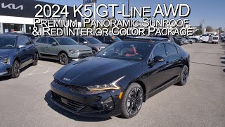 New 2024 Kia K5 GT-Line w/ Premium, Panoramic Sunroof, & Red Interior Color Package at Parkside Kia