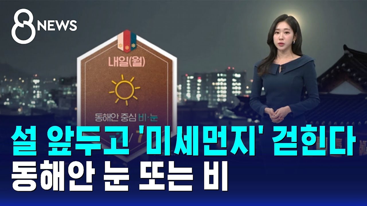 [날씨] 설 앞두고 '미세먼지' 걷힌다…동해안 눈 또는 비 / SBS 8뉴스